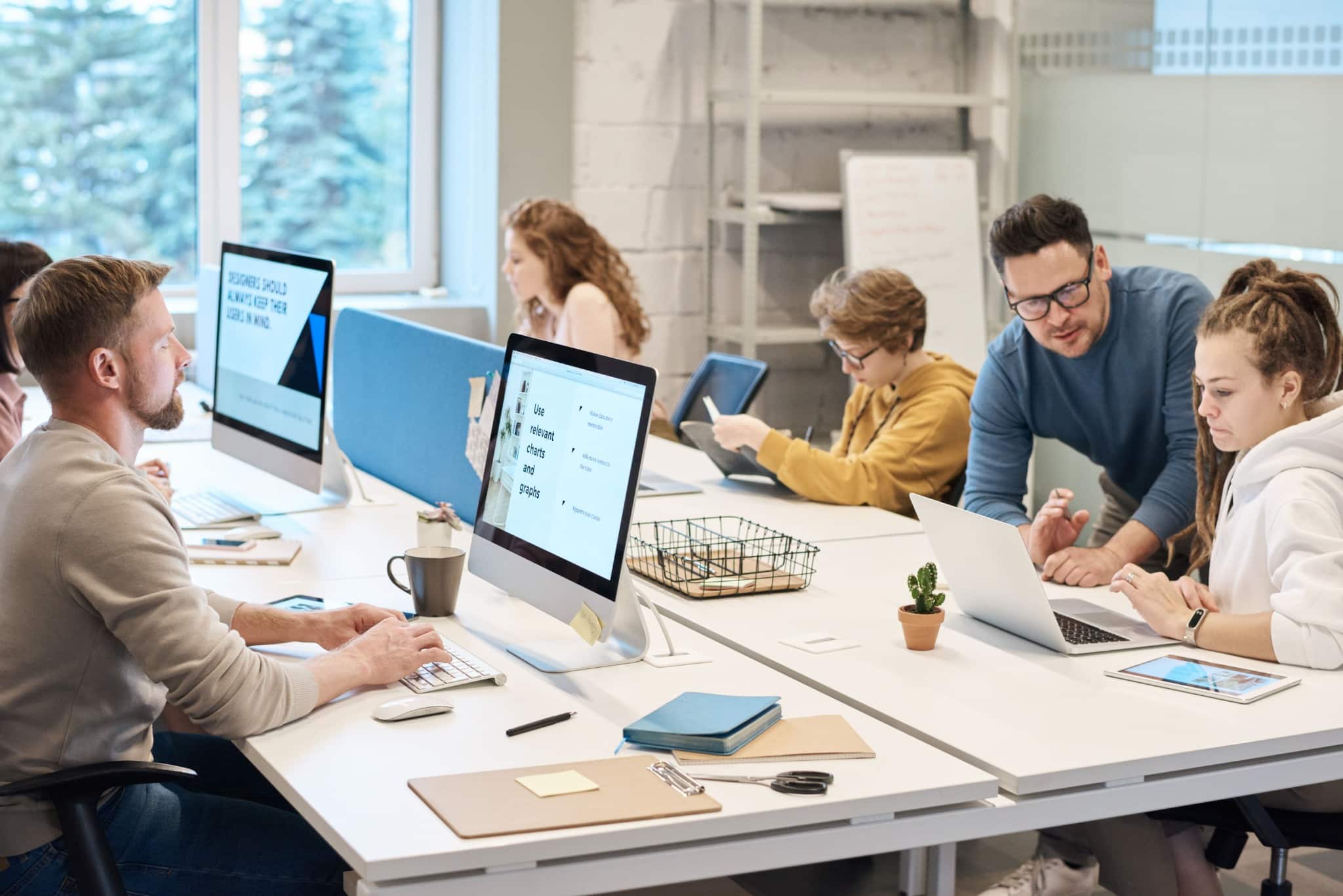 Office team working on digital marketing project
